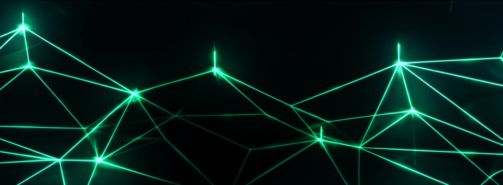 AI-powered engagement platform visualization showing interconnected networks and data flows